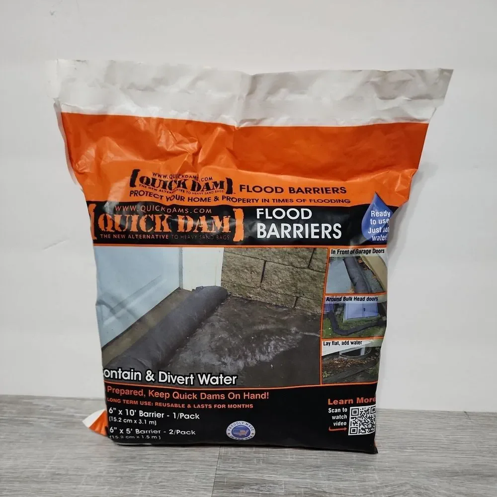 Quick Dam Flood Barrier‎ Fabric Black 6-In. x 10-Ft  New 1 pack